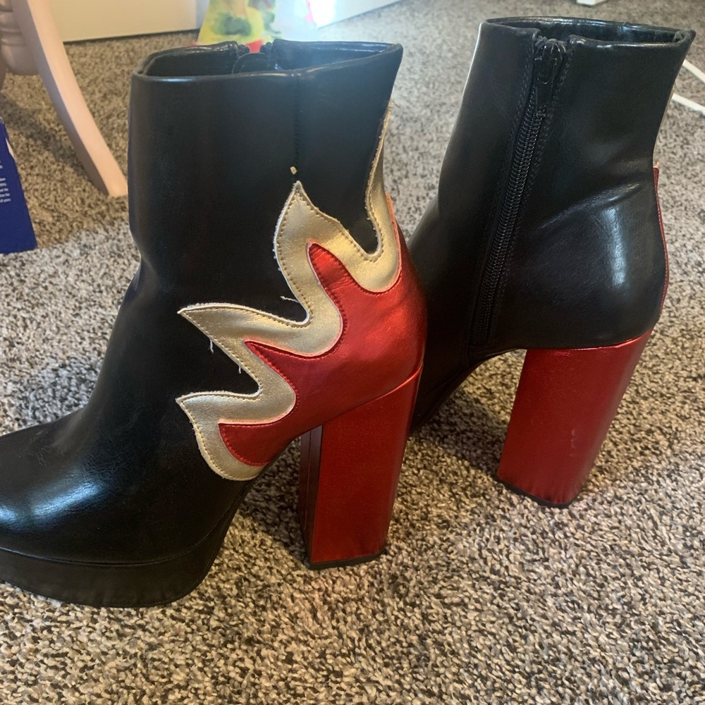 Forever 21 Flame Platform Ankle Boots